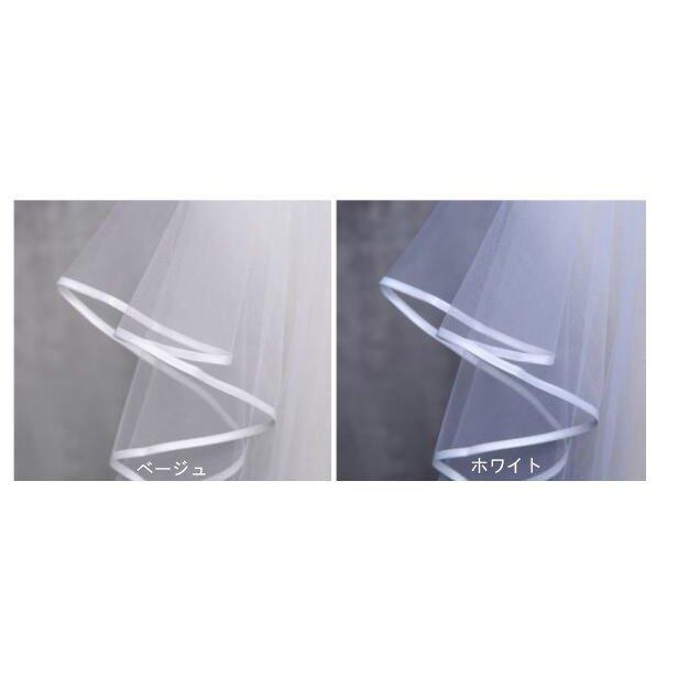 2層ウェディングベールメタルコーム付きエッジ教会挙式結婚式用dr-060 |  | 04