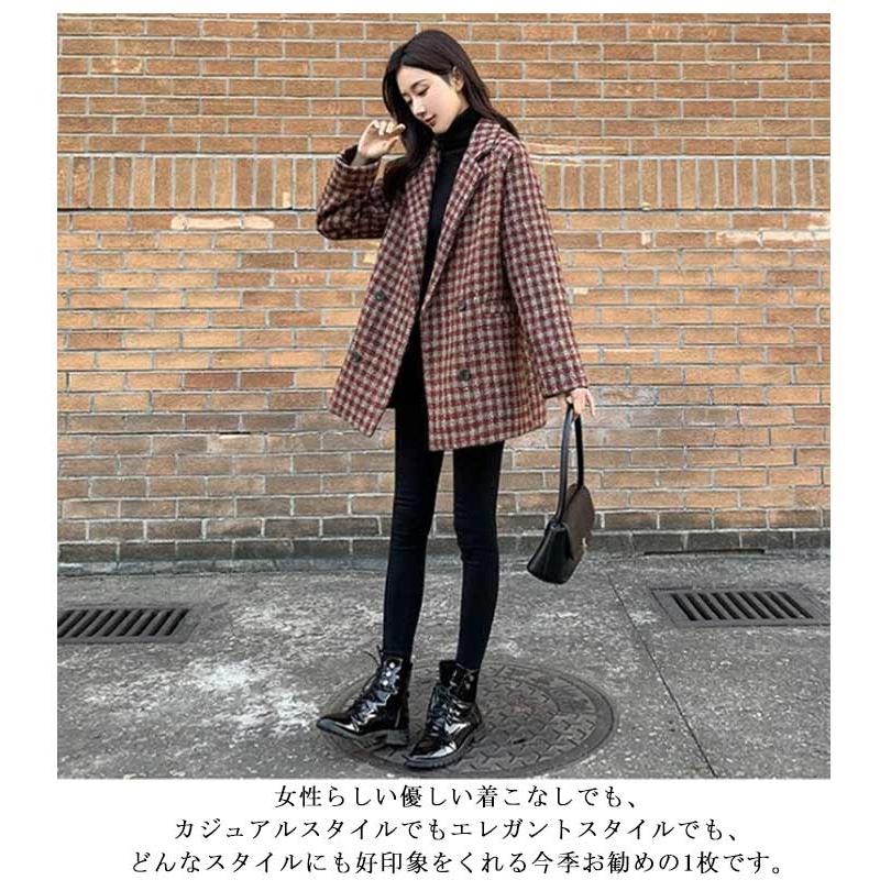 チェスターコート レディース アウター チェック柄 コート 秋 冬