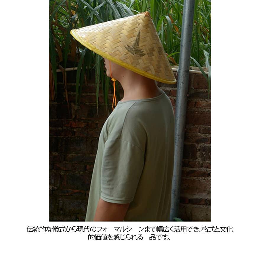笠 編み笠 竹笠 竹編み 麦わら帽子 軽量 農作業 帽子 つば広大 防水 UV