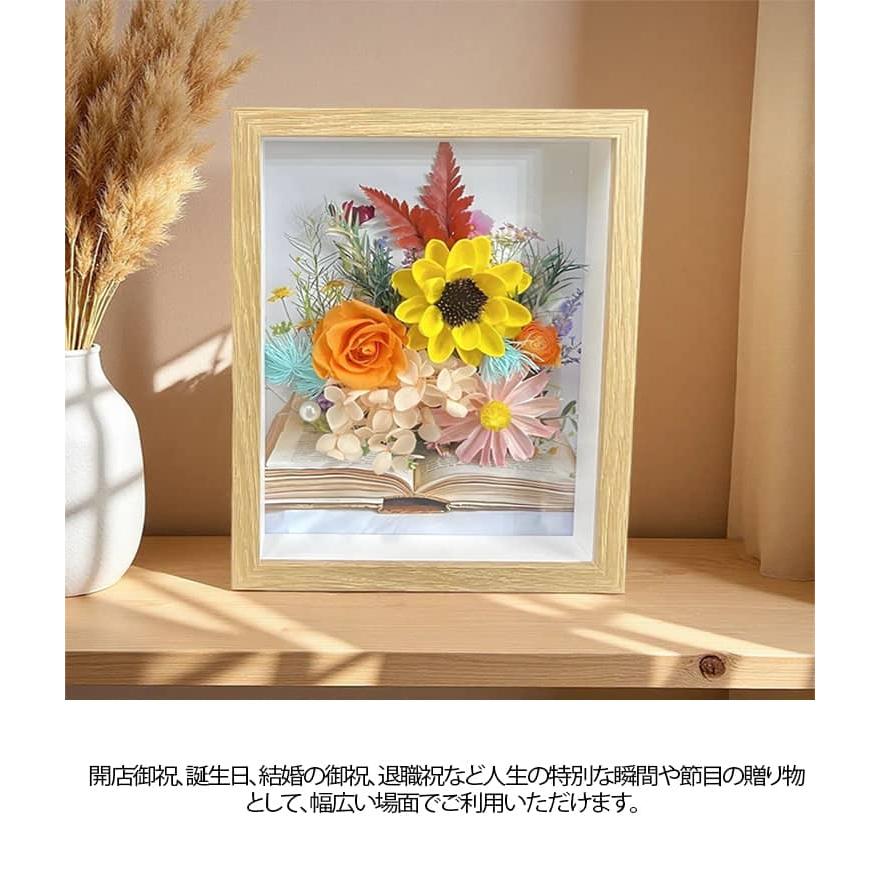 プリザーブドフラワー バラ 花束 蝶々 フレームフラワー フラワー