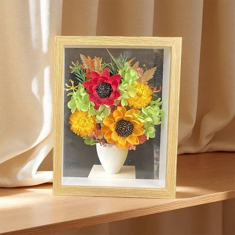プリザーブドフラワー バラ 花束 蝶々 フレームフラワー フラワー
