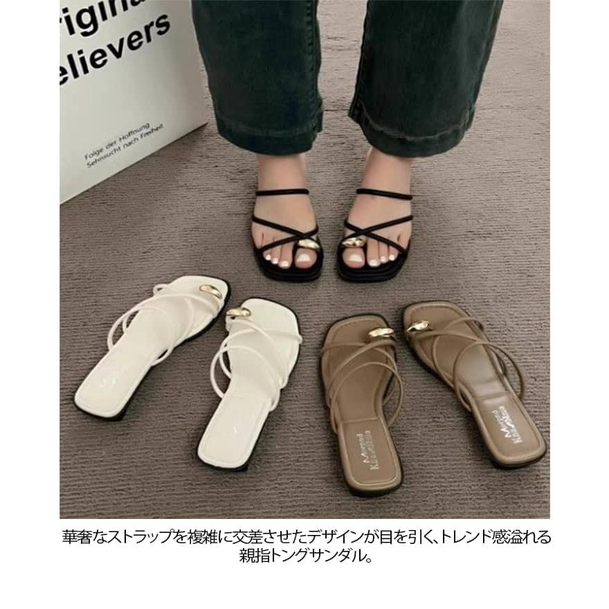 トングサンダル 親指トング クロス ストラップサンダル フラット
