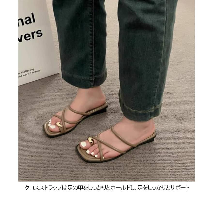 トングサンダル 親指トング クロス ストラップサンダル フラット