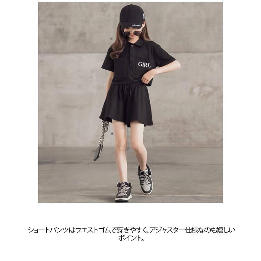 セットアップ キッズ 女の子 半袖 ポロシャツ tシャツ ショートパンツ