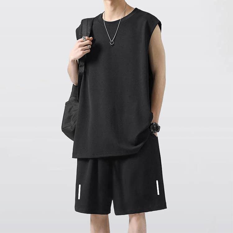 ノースリーブ ショートパンツ セットアップ メンズ タンクトップ 袖