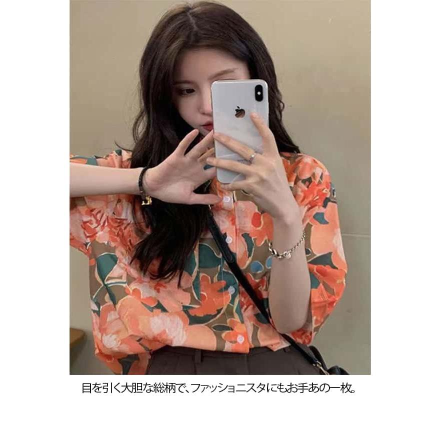 アロハシャツ カジュアルシャツ レディース シャツ 花柄 ハワイ 総柄