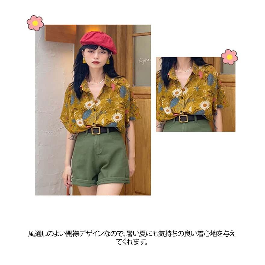 アロハシャツ カジュアルシャツ レディース シャツ 花柄 ハワイ 総柄