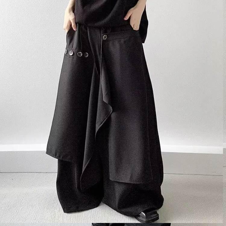スカートパンツ レディース メンズ アシンメトリー 袴パンツ ゆったり