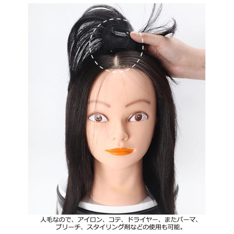 人毛 部分ウィッグ メンズ 女性用 つむじ 隠し トップカバー