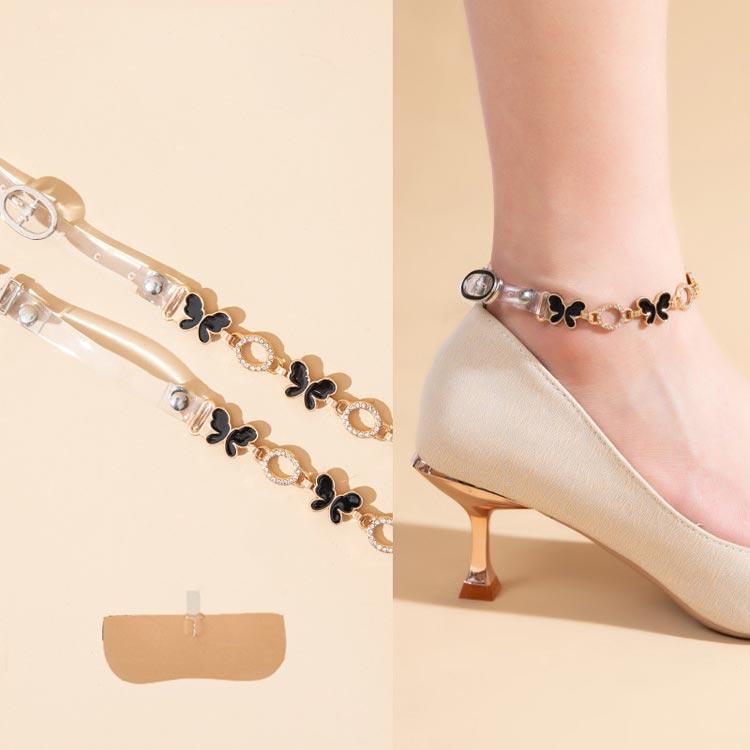 新品未使用❗️バンヤードストーム　ダブルストラップミュール38(24㎝) ベージュ ミュール 脱げ防止 パンプス 段だる シューズベルト 2足セット