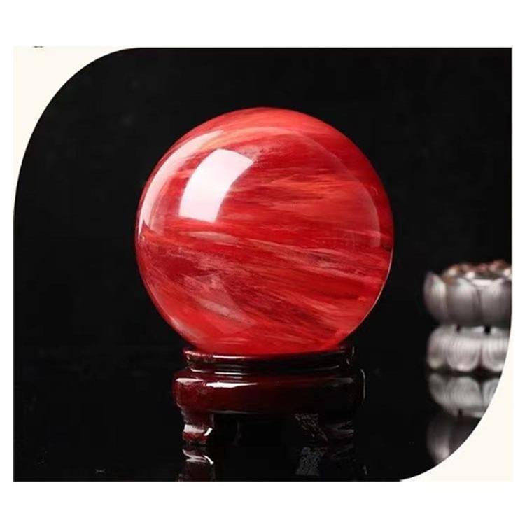 赤水晶 7/8/9/10cm パワーストーン 水晶玉 風水 縁起物 水晶