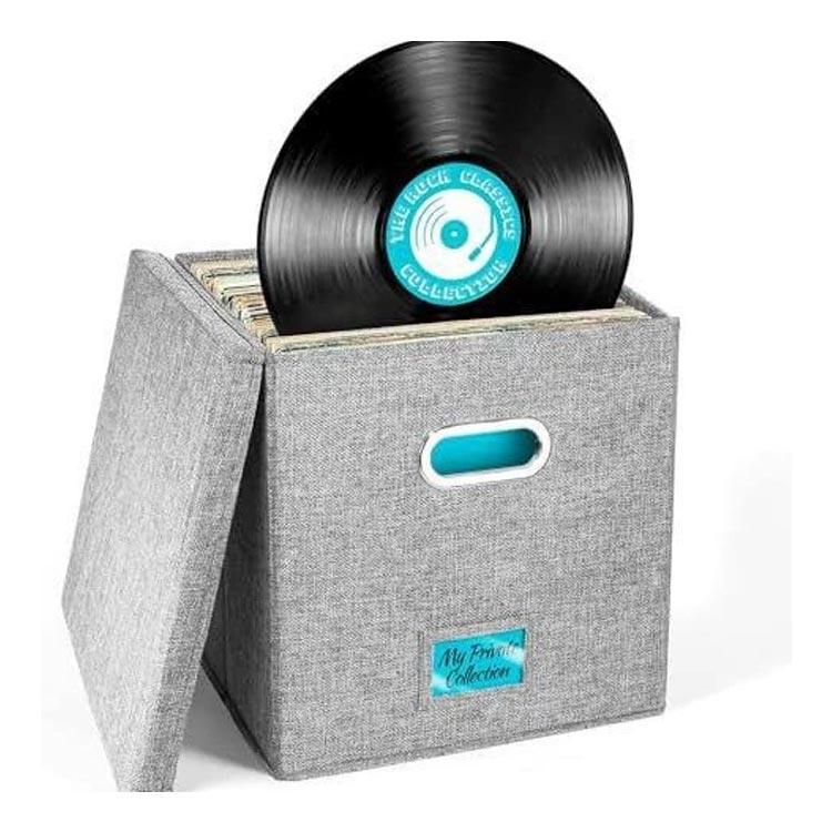 レコードケース 収納ボックス 70枚収納 蓋付き 折りたたみ 12インチ