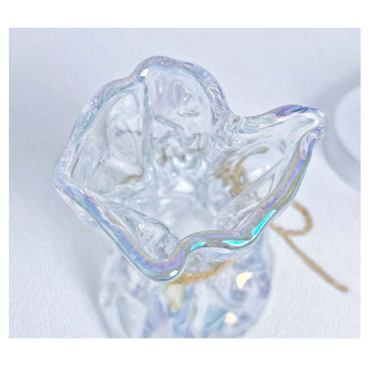 花瓶 フラワーベース ランダムシェイプ オーロラ 花びん ガラス 大きい