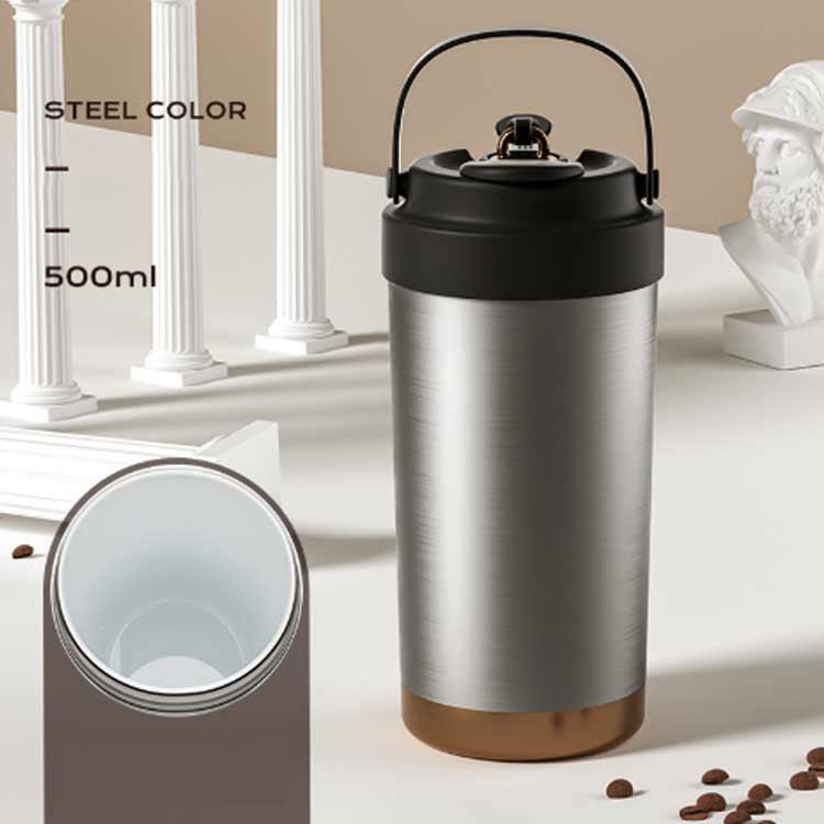 タンブラー 水筒 500ml セラミック 保温 保冷 真空断熱 6時間 3way