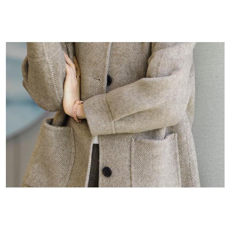 ステンカラーコート レディース ロングコート 2type 無地 折り襟 長袖