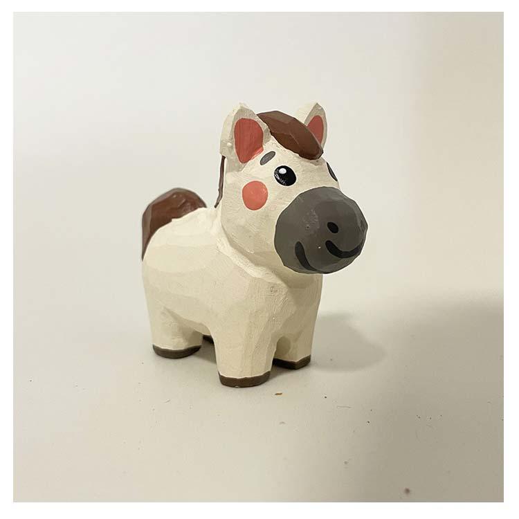 木製 馬 干支飾り 置物 ミニチュア 午年 2026 丙午年 うま ウマ 手作り