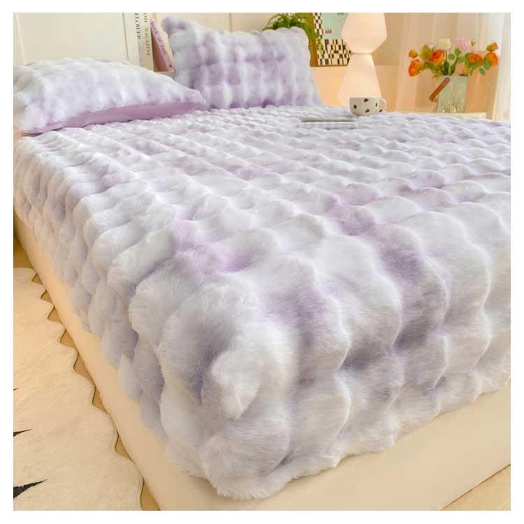 フェイクラビットファーボックスシーツ シングル セミダブル ダブル