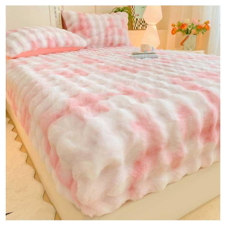 フェイクラビットファーボックスシーツ シングル セミダブル ダブル