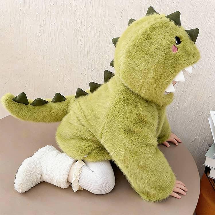 レディース レディース アウター コート イエロー ボア 恐竜 怪獣 裏 