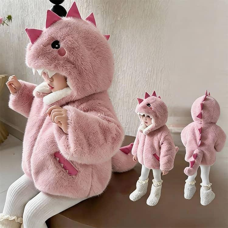 子供服 恐竜 着ぐるみ ふわふわ ファージャケット ボアコート パーカー