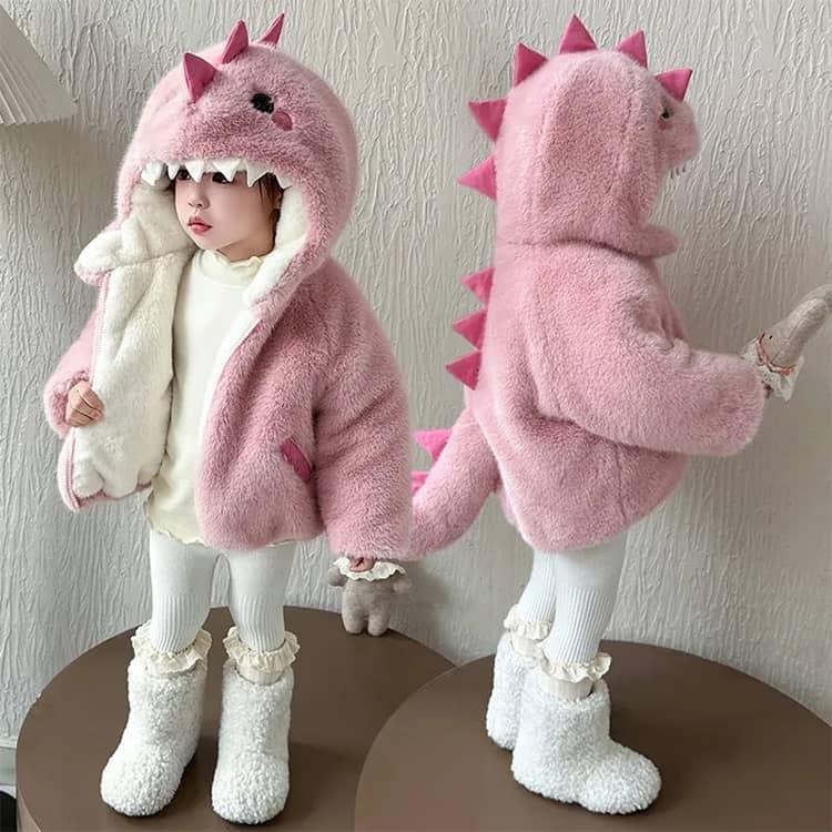 子供服 恐竜 着ぐるみ ふわふわ ファージャケット ボアコート パーカー 