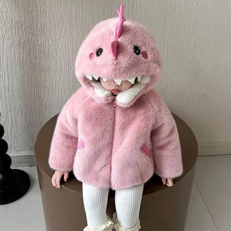 子供服 恐竜 着ぐるみ ふわふわ ファージャケット ボアコート パーカー 