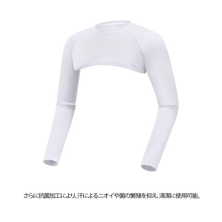 【新品・値下】サウスケープ　レディースゴルフ長袖●袖メッシュ　インナー白 ゴルフ インナー レディース 長袖 クロップド丈 UVカット 接触冷感
