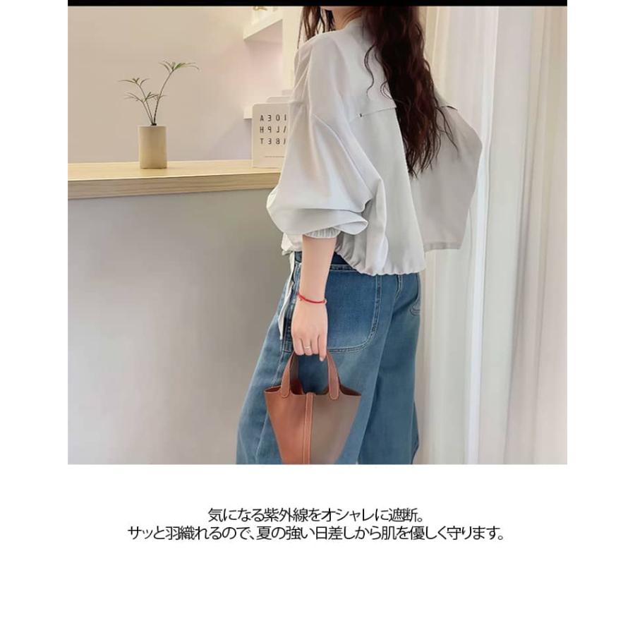 シアーブルゾン UVカット パーカー レディース 夏 涼しい 薄手 リネン