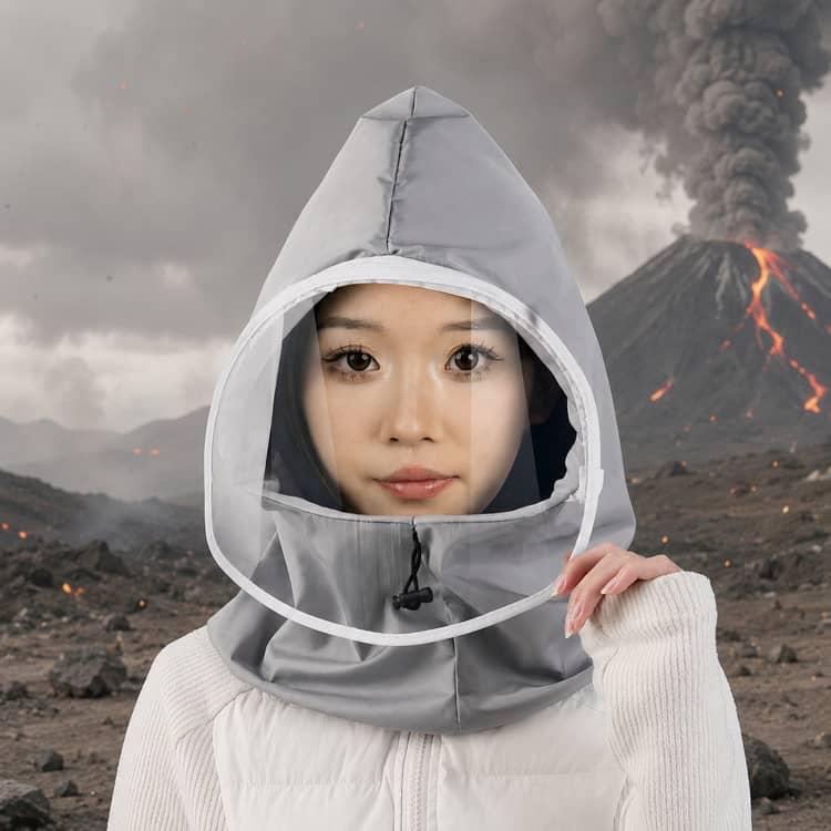 火山灰ガード頭巾 5枚入り 富士山 噴火対策 災害用 防塵マスク 一体型 