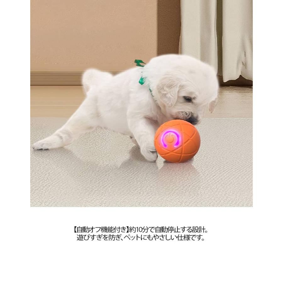 犬 電動おもちゃ ボール 自動回転 光る 動くボール ペット用 Type-C