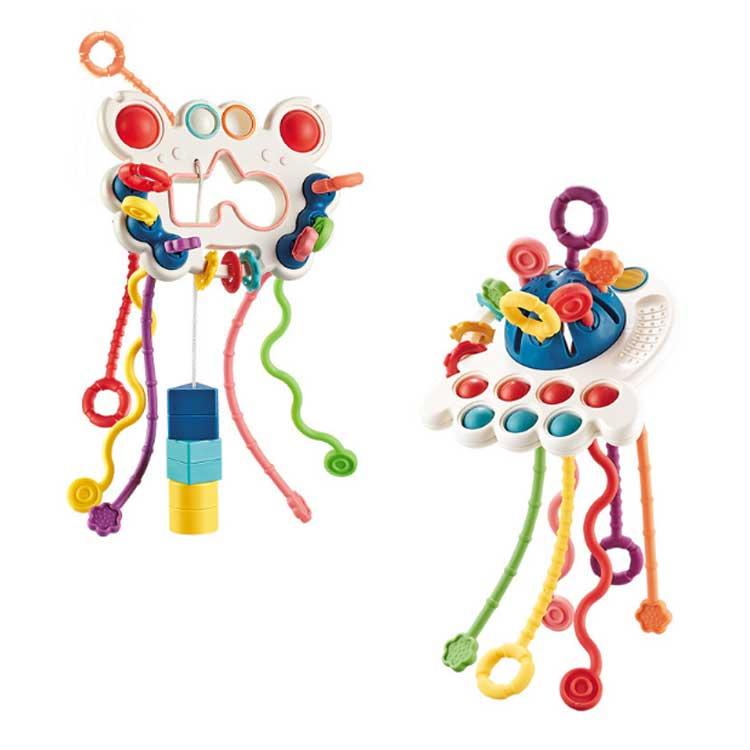 赤ちゃん 知育玩具 引っ張るおもちゃ プルストリング おもちゃ カニ