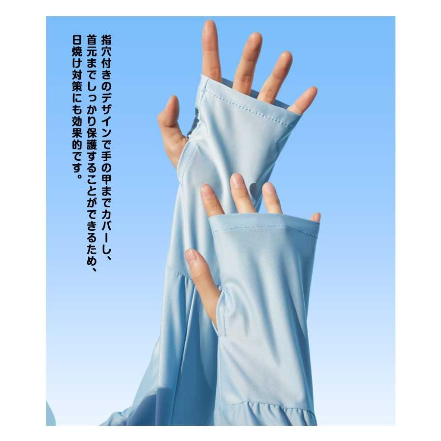 UVカット フード付き ポンチョ UPF50 体型カバー UV レディース
