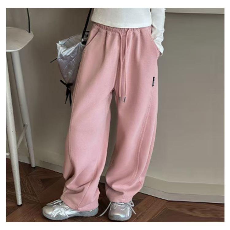 ピンク フード付きスウェットパンツ 100cm スウェットパンツ キッズ 女の子 カーブパンツ ワイドパンツ 子供服
