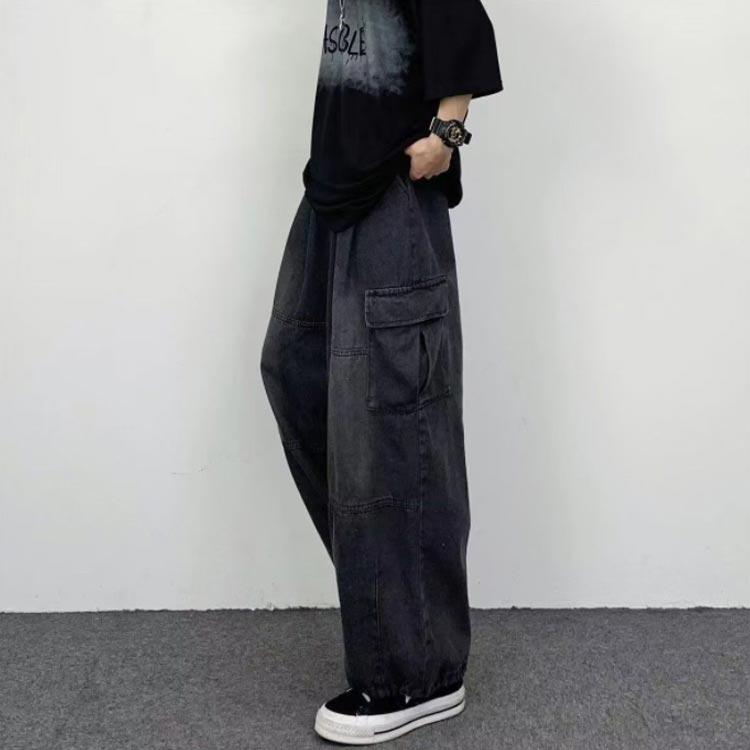 デニム カーゴパンツ メンズ レディース ジーンズ ゆったり ワイドパンツ ジーパン ウエストゴム 涼しい アメカジ ボトムス 大きいサイズ イージー |  | 02