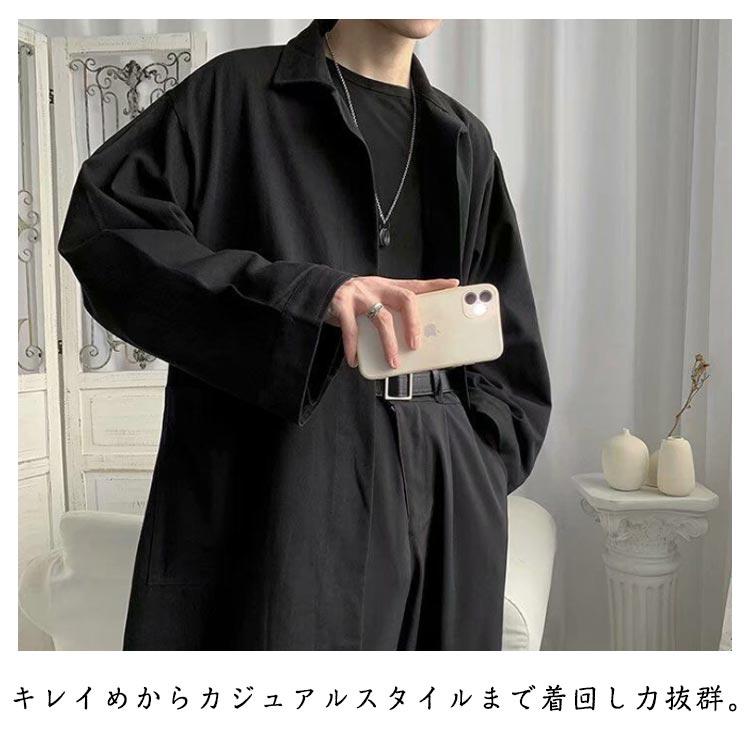 トレンチコート メンズ ロング チェスターコート 長袖 スプリング