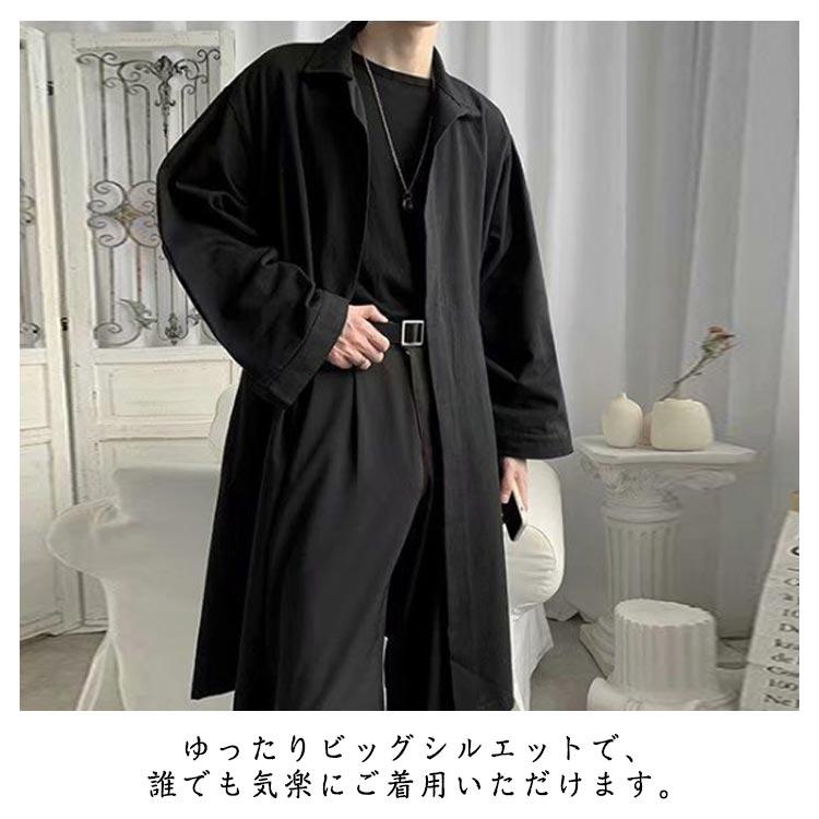トレンチコート メンズ ロング チェスターコート 長袖 スプリング