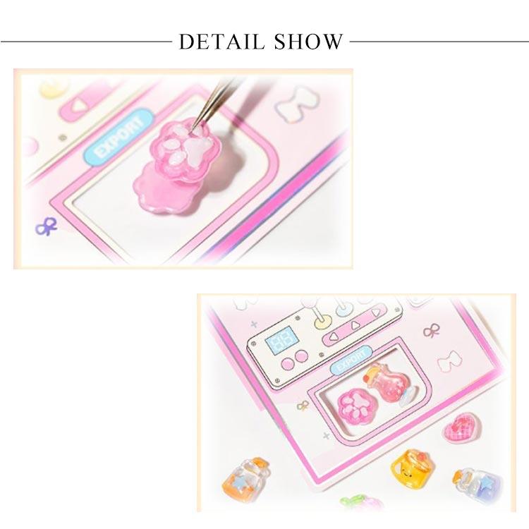 4枚セット ボンボンシール 立体 3Dシール クリア ドロップシール 立体