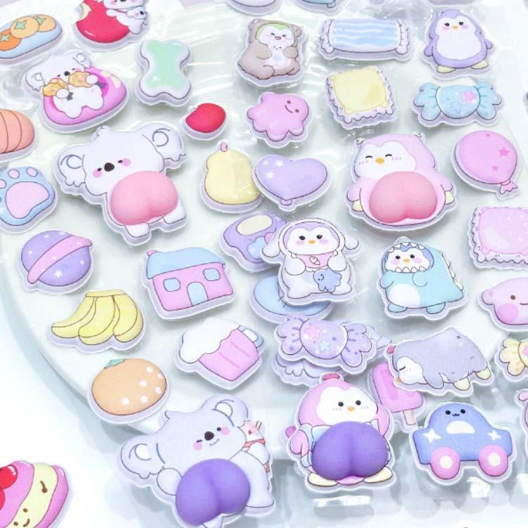 3枚セット おしりぷにぷにシール マシュマロシール お尻シール 3D立体