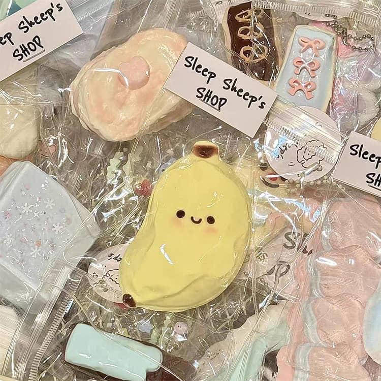 3個セット スクイーズ玩具 バナナ スクイーズ おもちゃ 握る玩具