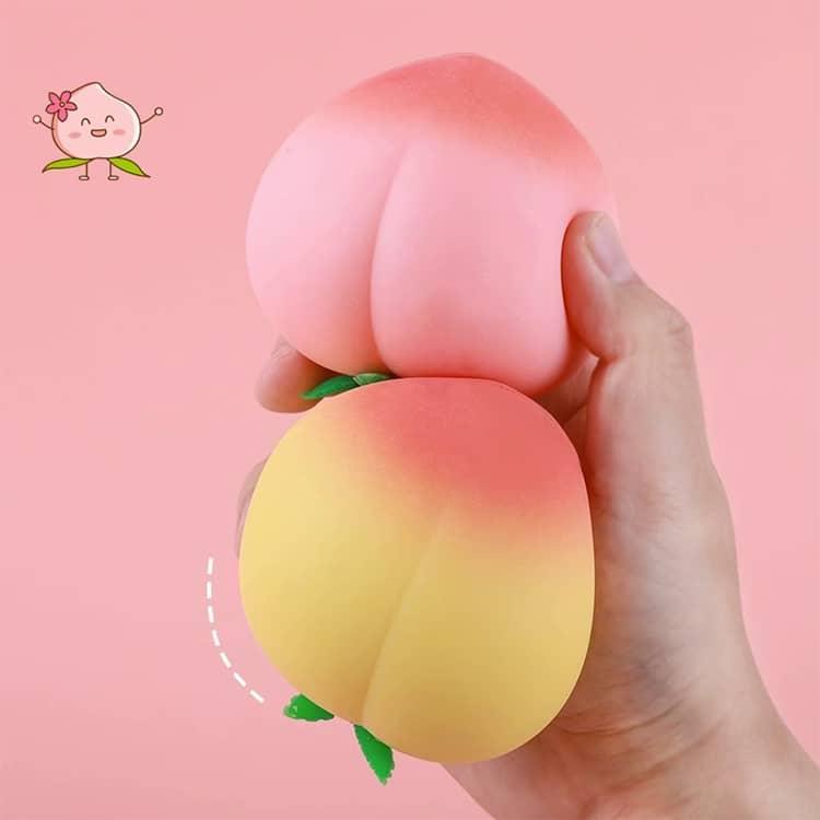 2個セット もちもち スクイーズ 桃 ビッグサイズ 7cm もも ピーチ 低