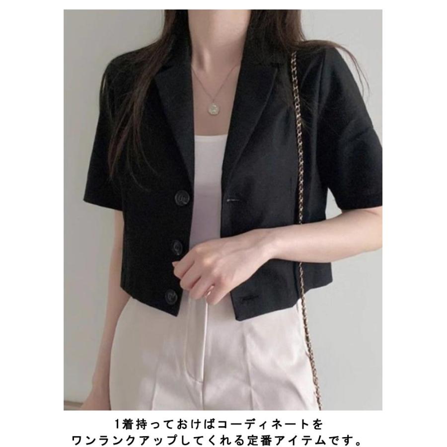 半袖 ブレザー ジャケット はおり ショート丈 スーツジャケット 夏