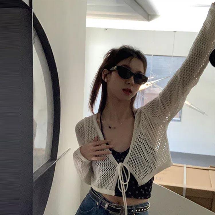 カーディガン サマーカーディガン レディース ショート丈 uvカット 春 夏 透かし編み 体型カバー ボレロ 夏カーディガ ゆったり 薄手 夏用 おし |  | 04