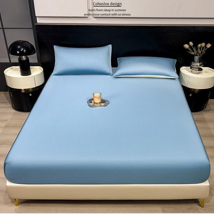 ボックスシーツ ダブル セミダブル 冷感 夏用 サテン ツルツル シルク