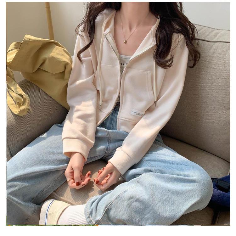 クロップドパーカー ジップアップ パーカー スウェット 長袖