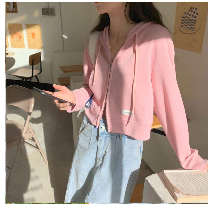 MARNI ピンク フード付き クロップドパーカー クロップドパーカー ジップアップ パーカー スウェット 長袖