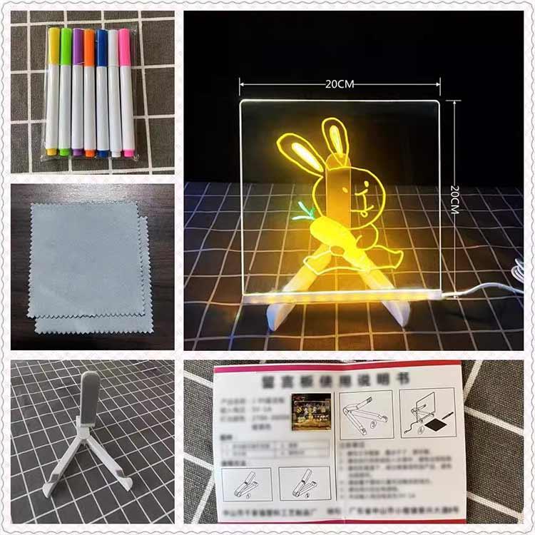 2025新作 LED付き ノートボード カラー付き ライトアップ お絵描き 
