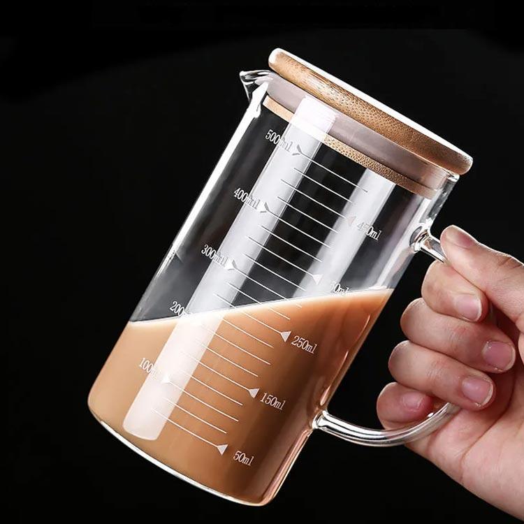 計量カップ 350ml 500ml 1000ml 耐熱ガラス 目盛り付き 選べる蓋タイプ