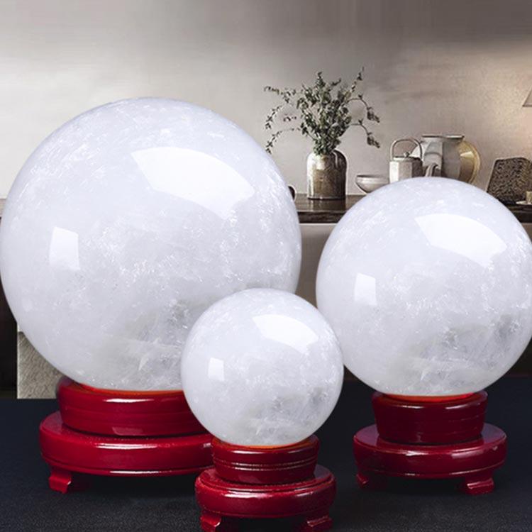 水晶玉 天然水晶 丸玉 白水晶 天然石 風水 置物 置石 玄関 魔除け