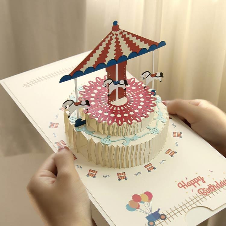 2枚セット！光る ポップアップカード お誕生日 音楽付き 全9種 封筒