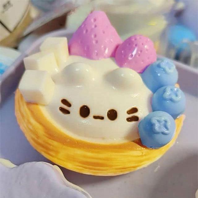 2個セット】スクイーズ SNSで話題 エッグタルト 大福 ねこ メロジョイ